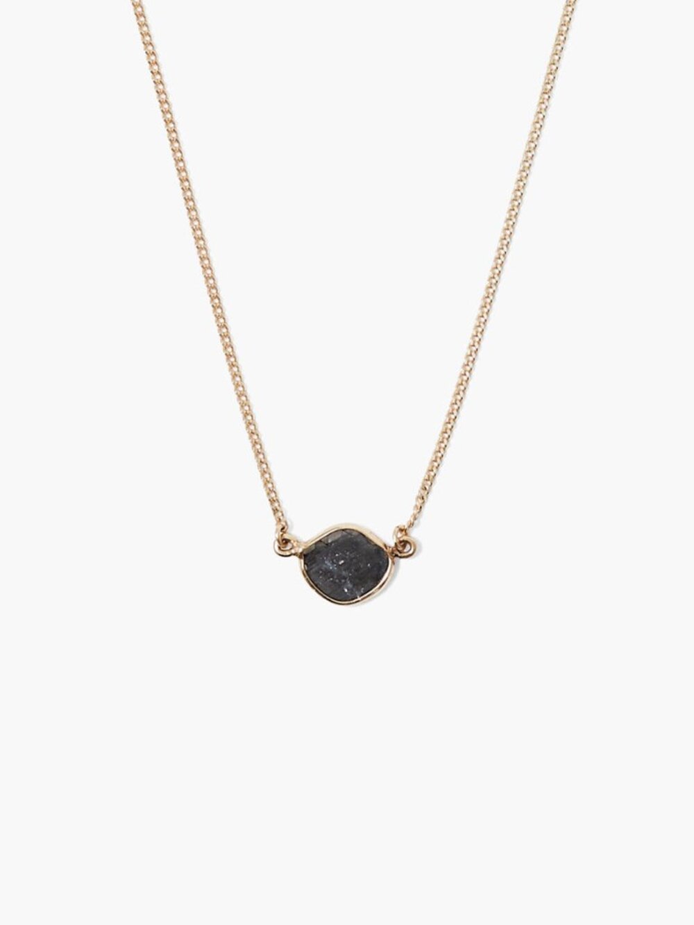 14k Gold Annalise Black Raw Diamond Necklace